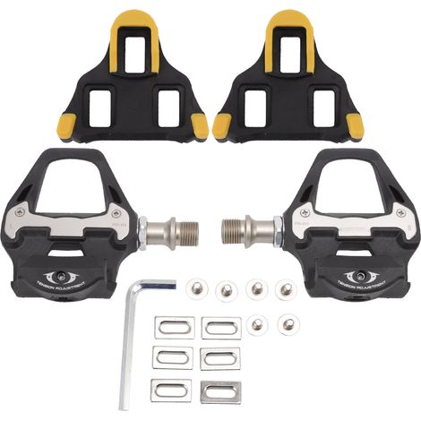 paire de pédales de vélo autobloquantes pour VTT, en nylon, avec accessoires pour cales, compatibles avec les systèmes SPD. (1/5)