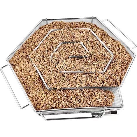 Kaltrauchgenerator aus Edelstahl – Räucherofen für Fleisch, Fisch, Käse, Eier – Kaltrauchofen mit Spirallabyrinth, 21 x 18 x 4 cm