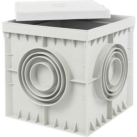 Revisionsschacht Kontrollschacht 550x550x500mm mit Deckel Einlaufschacht Kanalschacht Hofablauf