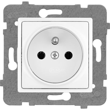 Enchufe único Z/U blanco rosa - E+PL-57237