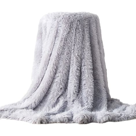 1 Couverture aspect fourrure, microfibre polyester, antidérapante, imperméable, pour canapé lit salon (1/5)