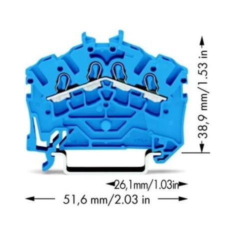 Connettore guida wago 2002-6404 24A 105°C (1/3)