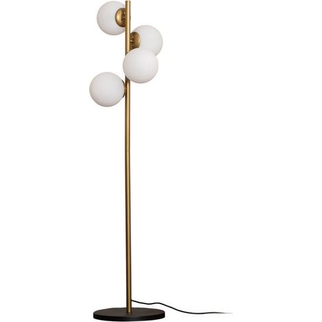 [GEBRAUCHT] B-Ware Opviq Stehleuchte Stehlampe Faze Metall Glas gold weiss satiniert E27 LED 4-flg (1/2)