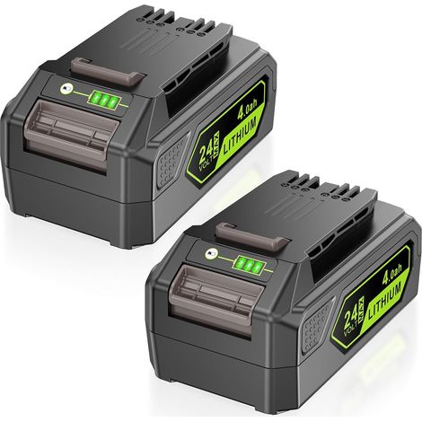 Lot de 2 batteries de rechange, 24 V, 4 Ah, pour Greenworks, Li-Ion compatibles avec les outils Greenworks 24 V 29842 29852 BAG708 BAG711 20352 22232 2508302 (1/5)