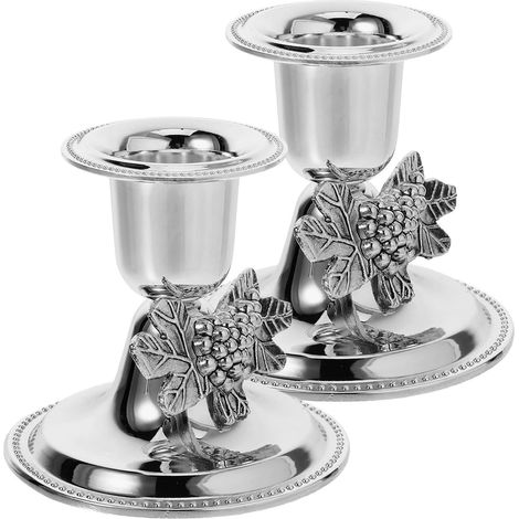 Lot de 2 Chandeliers en Alliage de Zinc Argenté Style Vintage Shabbat, Résistants la Casse à l'usure, pour Hôtels et Restaurants Occidentaux (1/5)