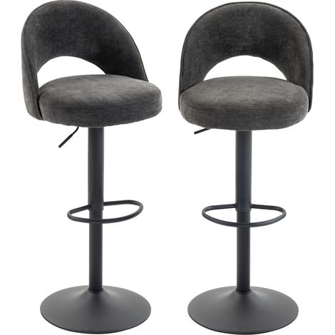 Ensemble de réglables en hauteur et pivotants pliable fonc pour salon tabourets bar, pivotants, comptoir, gris foncé (1/5)
