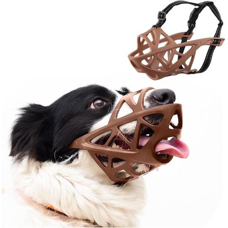 Bozal para perros，Bozal ajustable con correa reflectante，masticación y ladridos，Bozal para perros pequeños (1/5)