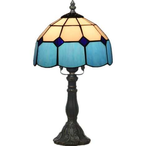 Lampe de chevet Style méditerranéen Tiffany Table en verre teinté Veilleuse (1/3)