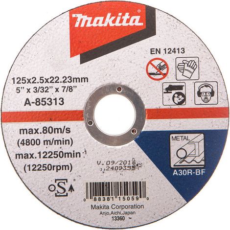 Cuchilla MAKITA corte acero 125x2,5x22,23 mm A-85313
