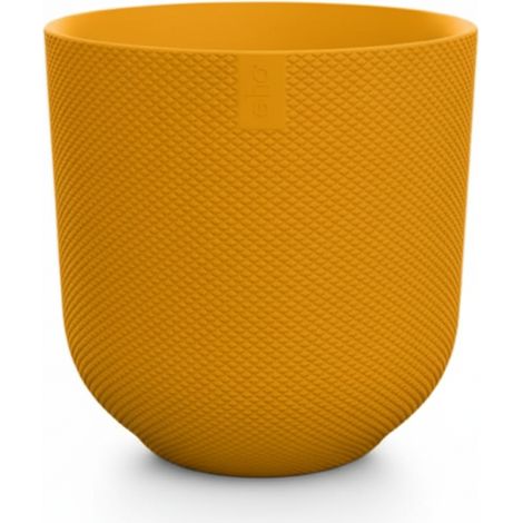 Pot de fleurs Round Jaune Ambre - Cache-pot intérieur motif losange - Ø23 x H21 cm - PANGIVO (1/5)