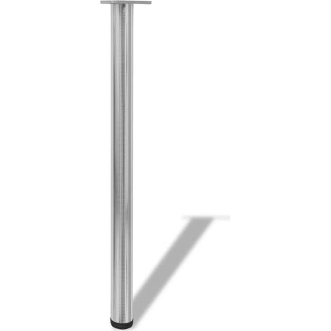 vidaXL Set Gambe Tavolo 4 pz in Nickel Spazzolato Regolabili 870