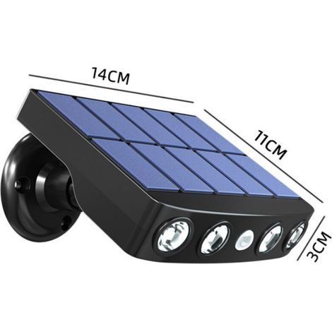 Wasserdichte und verstellbare Solar-Außenleuchte mit Personenerkennungssensor, hochwertigen Schnellladepanels, 5V 300MA (14113cm) (1/3)
