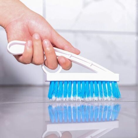 Lot de 2 brosses à coulis – Brosse à poils rigides en nylon pour baignoire, douche – Pour coulis de sol et de carrelage (1/3)