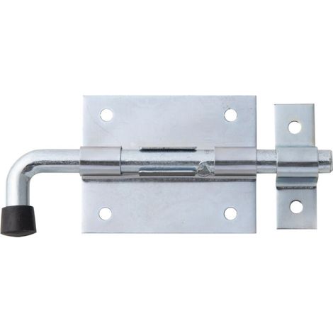 Verrou de box zingué avec poignée ronde et gâche fixe 130 mm – Platine 70 x 57 mm – Marque (1/2)