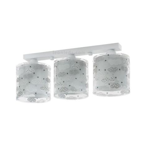 Dalber Lámpara infantil de Techo 3 Luces con nubes Serie Clouds Gris (1/3)