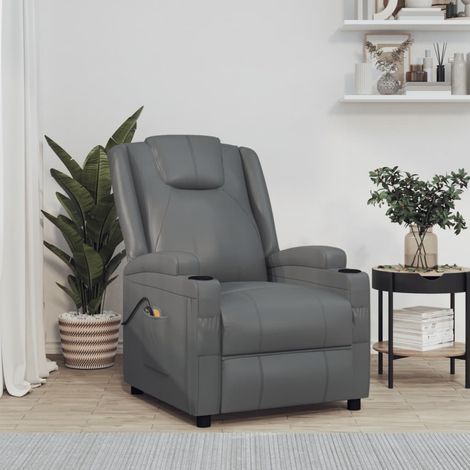 Fauteuil de massage électrique - Fauteuil Chaise de Salon - Fauteuil design Anthracite Similicuir Chic-810037 (1/5)