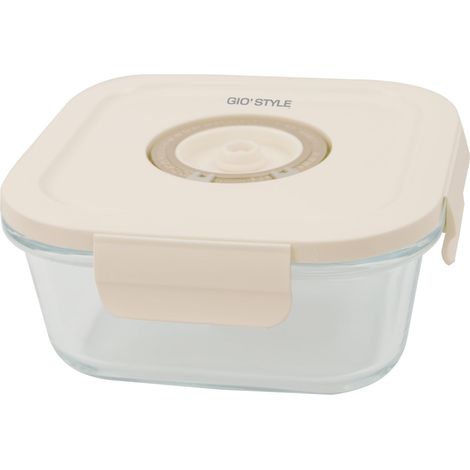 Conteneur sous vide pour aliments Verre 0,8L Carré Durée de la nourriture prolongée Date sur le couvercle Ligne Perle