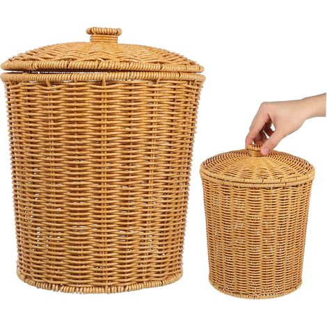 Poubelle Osier Panier à Linge en PP Multipurpose Handheld pour Chambre (1/5)