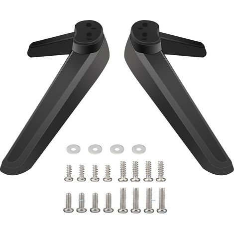 Support TV Universel avec Jeu de vis - Pieds de Base de Rechange pour TV - Distance Entre Les Trous de Fixation : 17 mm à 20 mm - Noir (1/5)