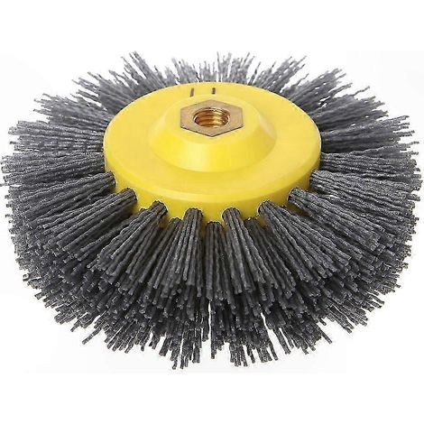 Brosse métallique abrasive en acier pour ébavurage, polissage tête, meule 150x40mm M14, outil de finition. (1/5)