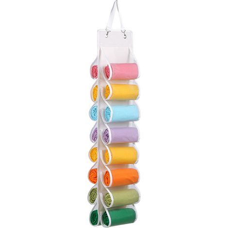 Organizador Colgante para Mallas - 16 Bolsillos Transparentes - Diseño Doble Cara - Para Armario o Puerta - Tejido Oxford y Malla Reforzada (1/5)