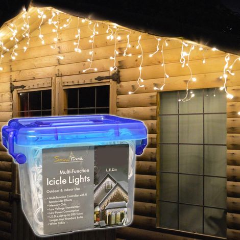 Guirlande lumineuse extérieure effet stalactites Snowtime 215 m (900 LED) blanc chaud