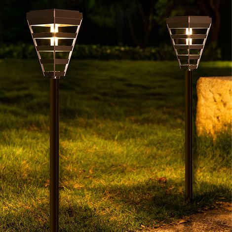 Solarbetriebene Gartenleuchte mit Solarpanel, ideal für Haus, Terrasse, Garten, Camping und zur Schaffung einer stimmungsvollen Atmosphäre. Die wasserdichte LED-Leuchte wird im Boden versenkt. (1/5)