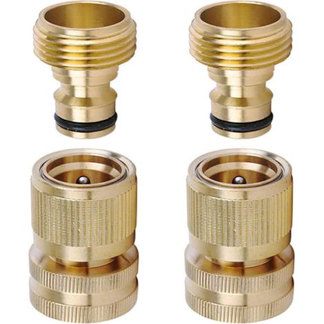 Schnellkupplungen für Gartenschläuche mit 3/4"-Gewinde, wasserdicht, Stecker und Buchse – 2er-Pack