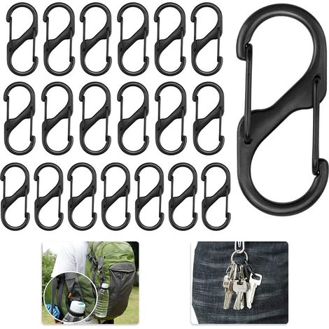 Fermeture à glissière de sécurité COVITKAN, 18 mousquetons anti-vol, verrous de tirette à double ouverture, remplacement de tirette pour sac à dos, clips de serrure de fermeture éclair (1/5)