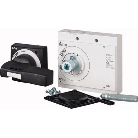 Poignée rotative à commande rompue sur porte noire verrouillable taille 3 EATON NZM3-XTVDV-0-NA