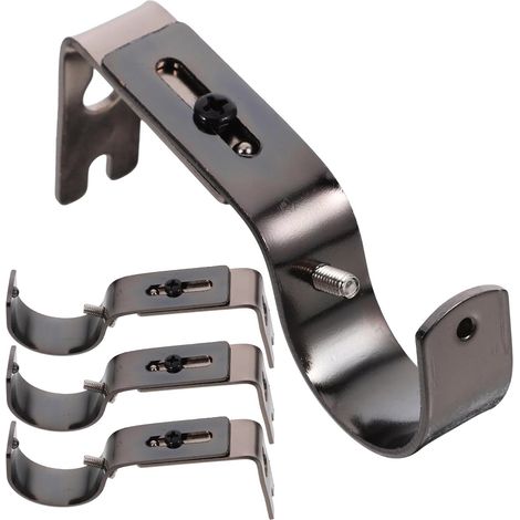 pices Supports de Tringle Rideaux Rglables Noir pour Tringle (1/5)