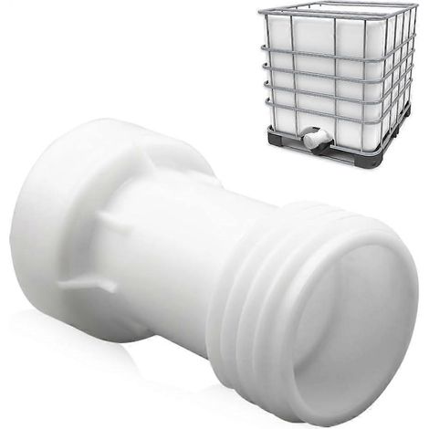 Zubehör für IBC-Tank, IBC-Adapter S60 x 6, 60 mm Verlängerungsabstandshalter, 1000 l Tankventil, Grobgewinde rechts in Kunststoff S60 x 6, Zubehör für IBC-Container. (1/5)