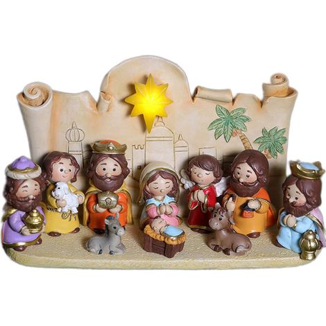 de Noël miniature colorée avec figurines d animaux mignons