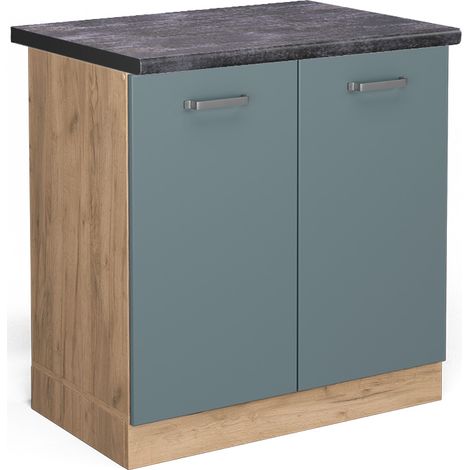 Mobile lavello cucina R-Line, Grigio-blu, 80 cm , PL Antracite, Vicco (1/5)