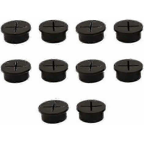 Lot de 10 passe-câbles de bureau en silicone souple - Cache-câbles (1/5)
