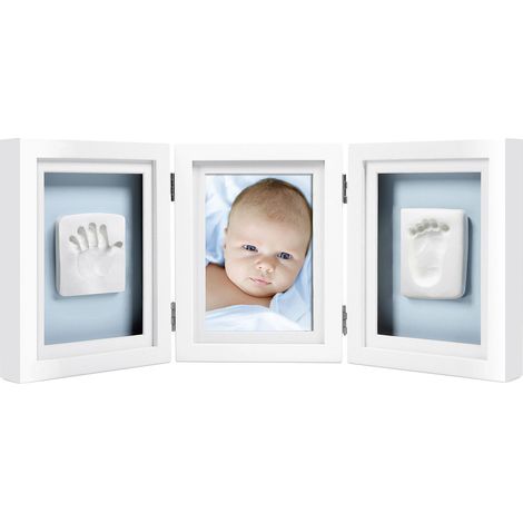 Babyabdruck Tischbilderrahmen "Baby Deluxe" für 1 Foto und Hand- und Fußabdruck