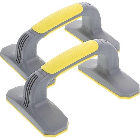Lot de 2 barres de pompes avec poignées et supports, pour une utilisation au sol. Structure antidérapante et robuste. Barres de fitness pour entraînement à domicile. (1/4)