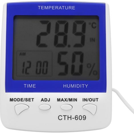 CTH-609 Digitales Thermometer-Hygrometer zur Wandmontage für Temperatur- und Feuchtigkeitsmessung im Haus, auf dem Bauernhof oder im Gewächshaus (1/5)