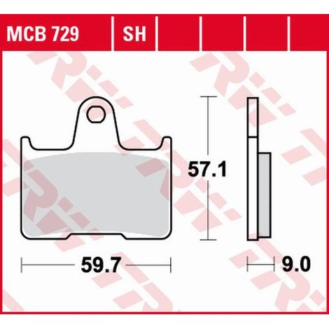 Pastillas de freno TRW ZF KH254 orgánicas suzuki gsxr 600 04-05, gsf 650 05-06, gsxr 750 04-05, gsxr 1400 01-07, traseras