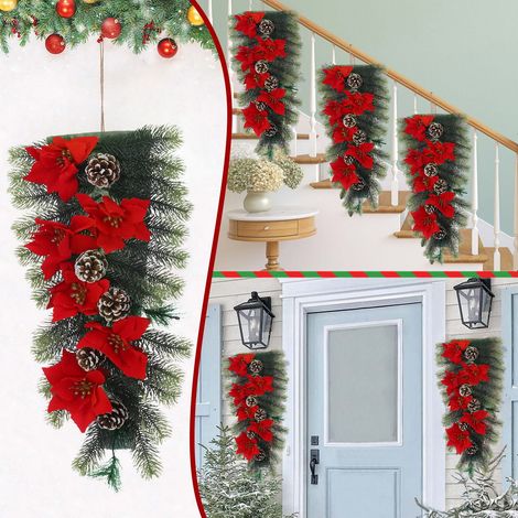 Guirlande De Noël Sans Fil - Guirlande Lumineuse À LED Avec Baies Rouges Et Cônes - Diamètre 60 Cm - Décoration Intérieure Et Extérieure (1/5)