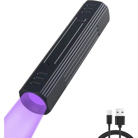 Lampe de poche violette Détecteur d'argent pour animaux de compagnie Light-1200mAh, 3.7-4.2V, 135x27x27mm, Noir, 1pc (1/5)