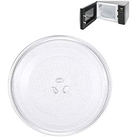 Plateau Tournant Micro Onde 25.5 cm Verre Micro-Ondes Universel avec 3 Fixations Convient,Assiette pivotante universelle pour micro-onde (1/5)