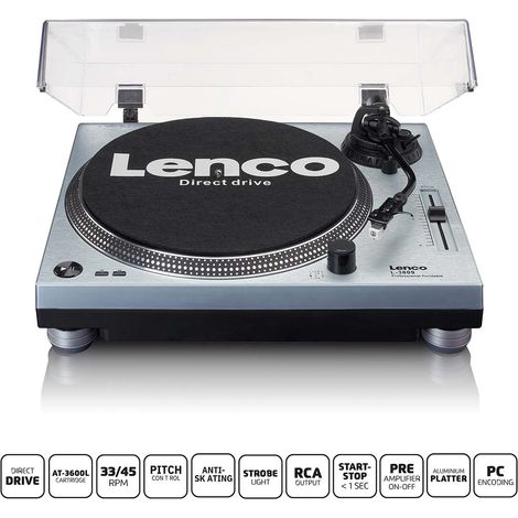 Platine vinyle à entraînement direct avec encodage USB, bleu métallisé