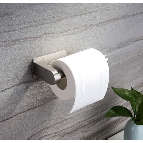 Selbstklebender Toilettenpapierhalter für Küche und Bad, kein Bohren erforderlich, für Badezimmer, klebt an der Wand, aus gebürstetem Edelstahl
