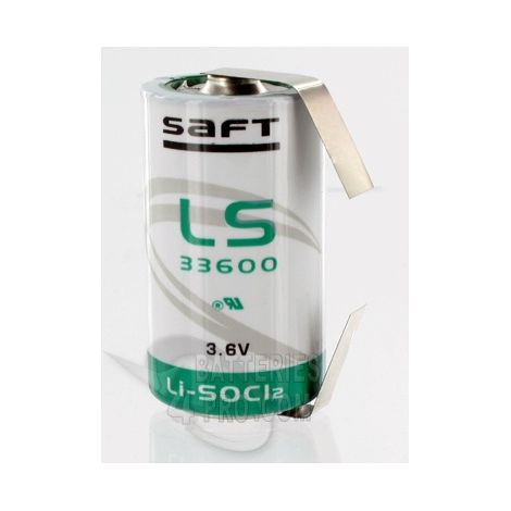 Pile Lithium 3.6V 17Ah LS33600 + cosses à souder