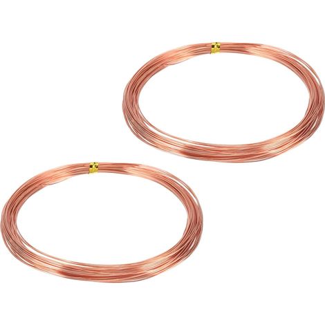 Fil De Cuivre Nu Solide À 99,9%, Fil De Cuivre naturel Souple 52 Pieds 22 Gauge (0,6mm) Pour Création De Bijoux Artisanat Jardinage Électroculture, Lot De 2 (16m) (1/5)