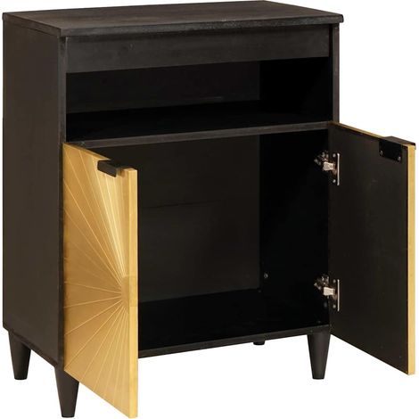 Maison Exclusive - Credenza Nero e Oro 60 x 33 x 75 cm Legno di mango massello (1/5)