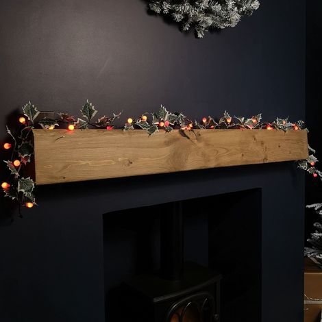 1.8m Artificial Garland with Berries & Lights Battery Operated with 35 Warm White LEDs (1/5)