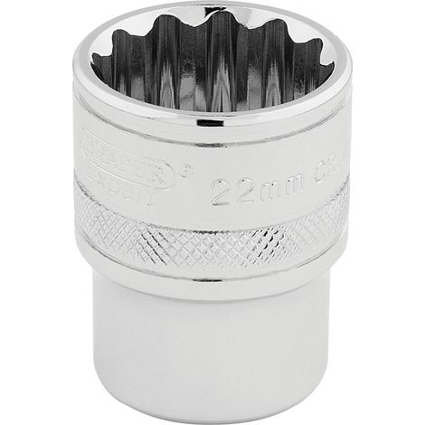 Draper 22mm 12-Point 1/2" Square Drive Hi-Torq® Socket (Model 33368) in Polished Chrome (1/5)