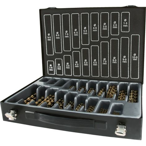 TERRAX by RUKO Spiralbohrer-Magazin DIN 338 Typ VA, HSSE-Co 5 - 170 tlg. (Magazin Stahlblech) - A215200